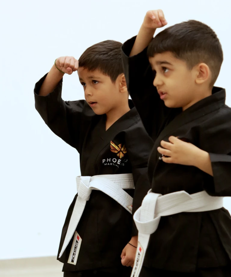 Children practising Karate